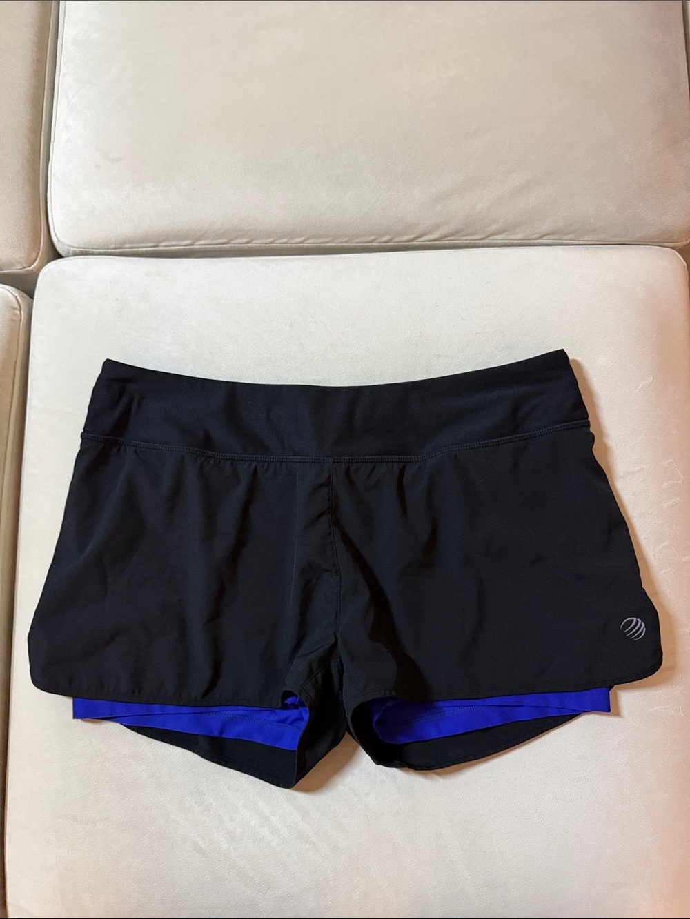 MPG Black Athletic Shorts with Royal Blue Liner